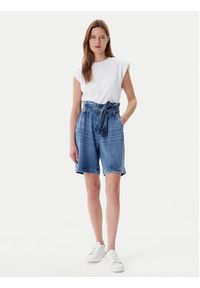 Mustang Szorty jeansowe Jericho 1016559 Niebieski Loose Fit. Kolor: niebieski. Materiał: lyocell