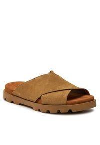 Camper Klapki Brutus Sandal K100775-015 Brązowy. Kolor: brązowy. Materiał: skóra, zamsz