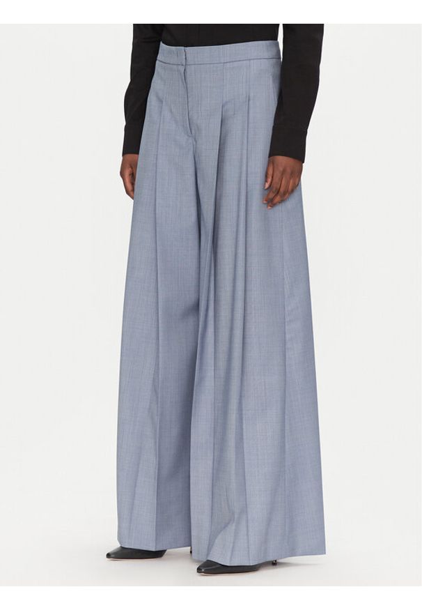BOSS Spodnie palazzo Tetosa1 50545699 Niebieski Wide Leg. Kolor: niebieski. Materiał: wełna