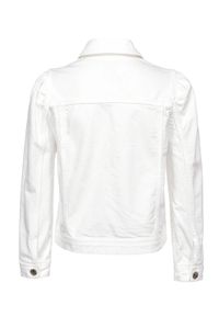 Pinko - PINKO - Biała kurtka jeansowa Betty 1. Typ kołnierza: kołnierzyk klasyczny. Kolor: biały. Materiał: jeans. Długość rękawa: długi rękaw. Długość: długie. Sezon: lato, wiosna. Styl: klasyczny #3