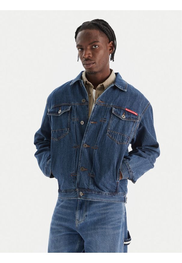 Quiksilver Kurtka jeansowa All Ride Denim Jkt EQYJK04177 Niebieski Regular Fit. Kolor: niebieski. Materiał: bawełna