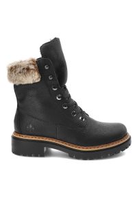 Czarne Botki Rieker Wygodne Buty Na Zimę. Okazja: na spacer. Kolor: czarny. Materiał: skóra ekologiczna. Szerokość cholewki: normalna. Sezon: zima. Styl: wizytowy #7