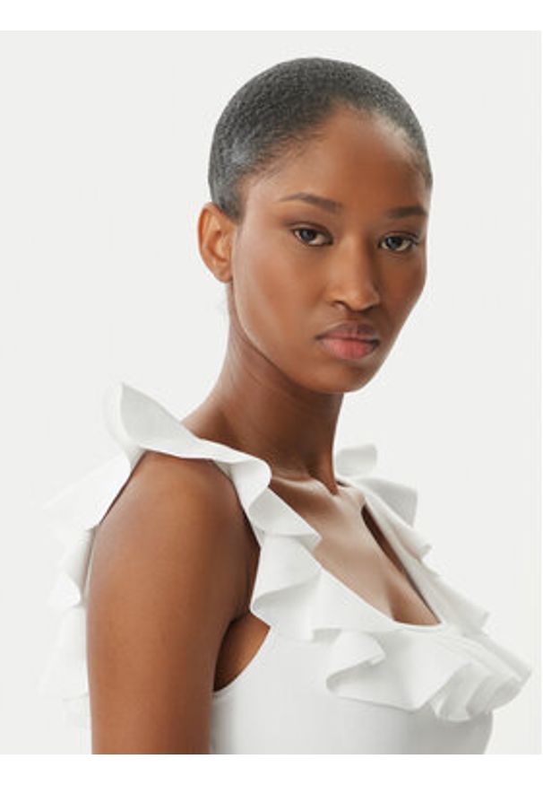 MICHAEL Michael Kors Bluzka MS661G033D Biały Slim Fit. Kolor: biały. Materiał: wiskoza