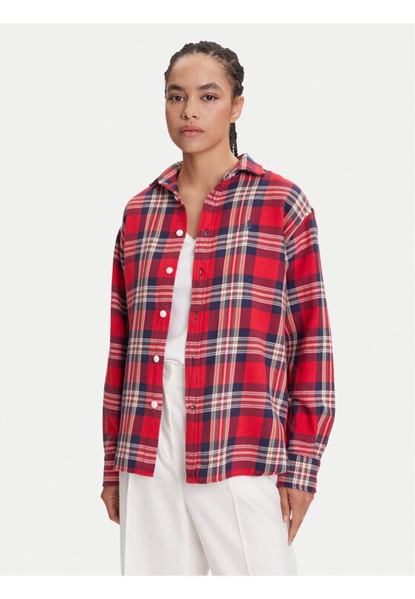 Polo Ralph Lauren Koszula 211A95156004 Czerwony Relaxed Fit. Typ kołnierza: polo. Kolor: czerwony. Materiał: bawełna