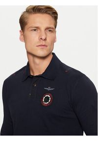 Aeronautica Militare Polo 242PO1810J564 Granatowy Regular Fit. Typ kołnierza: polo. Kolor: niebieski. Materiał: bawełna #4