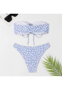 Intica - Strój kąpielowy bikini z figami i topem bandeau na plażę Donaldina. Kolor: niebieski. Materiał: materiał #5
