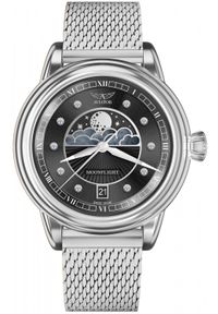 AVIATOR - Zegarek Aviator Zegarek damski Aviator V.1.33.0.381.5 srebrny. Kolor: srebrny #1