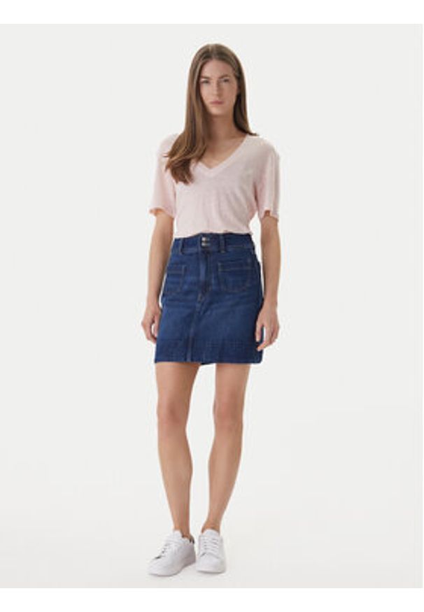 BOSS T-Shirt C_Ela_1 50538645 Różowy Regular Fit. Kolor: różowy. Materiał: len