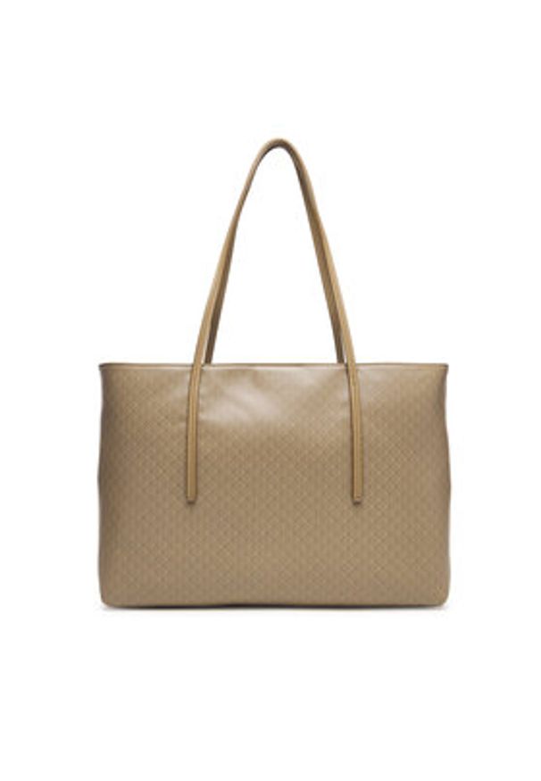 Calvin Klein Torebka Emblem Aop Tote W/ Pouch LV04F3266G Beżowy. Kolor: beżowy. Materiał: skórzane