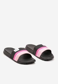 Born2be - Czarno-Różowe Klapki z Lekkiej Pianki na Płaskiej Podeszwie Uvetta. Okazja: na co dzień, na plażę. Nosek buta: otwarty. Kolor: czarny. Obcas: na płaskiej podeszwie. Styl: casual, klasyczny, sportowy #6