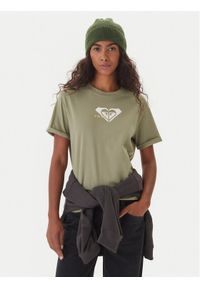 Roxy T-Shirt Oceanregular ERJZT06078 Zielony Regular Fit. Kolor: zielony. Materiał: bawełna