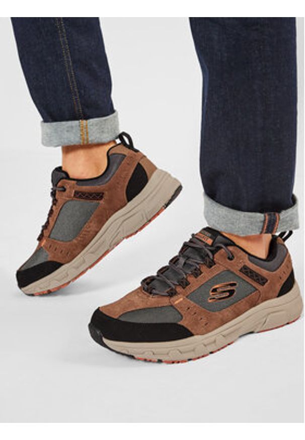 skechers - Skechers Sneakersy Oak Canyon 51893/BRBK Brązowy. Kolor: brązowy. Materiał: materiał