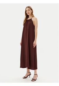 ViCOLO Sukienka letnia Abito TD0757 Brązowy Regular Fit. Kolor: brązowy. Materiał: wiskoza. Sezon: lato