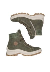Rieker Botki X9334-54 Zielony. Kolor: zielony. Materiał: materiał