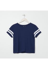 Sinsay - Koszulka - Granatowy. Kolor: niebieski #1
