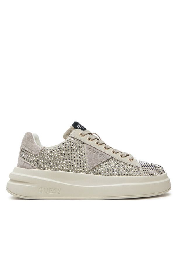 Guess Sneakersy FLPELB SUE12 Beżowy. Kolor: beżowy. Materiał: zamsz, skóra