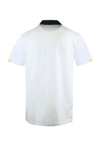 Koszulka Polo - Męska - Pako Jeans - Biała, Paski i Nadruk. Okazja: na co dzień. Typ kołnierza: polo. Kolor: biały. Materiał: bawełna. Wzór: paski, prążki. Styl: casual #5