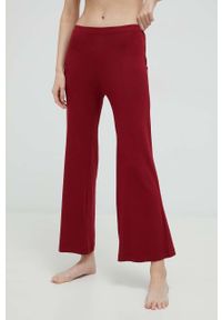 Calvin Klein Underwear spodnie piżamowe damska kolor bordowy. Kolor: czerwony. Materiał: dzianina. Wzór: nadruk