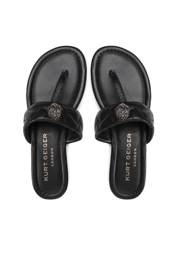 Kurt Geiger Japonki Kensington T-Bar Sandal 8651400109 Czarny. Kolor: czarny. Materiał: skóra