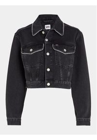 Tommy Jeans Kurtka jeansowa Claire DW0DW16712 Czarny Regular Fit. Kolor: czarny. Materiał: bawełna