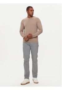 Sisley Sweter 10F2S1C78 Beżowy Slim Fit. Kolor: beżowy. Materiał: bawełna
