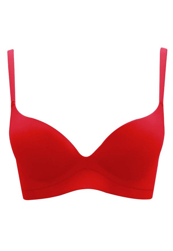 Intica - Biustonosz push-up z pianki z elastycznymi ramiączkami Emmaline. Kolor: czerwony. Rodzaj stanika: push-up