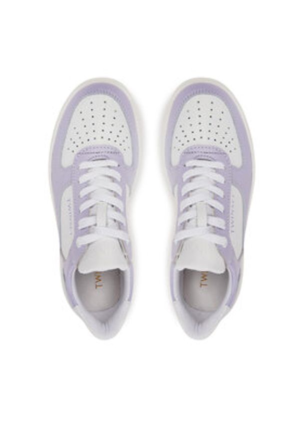 TwinSet - TWINSET Sneakersy 251GCJ01E Fioletowy. Kolor: fioletowy. Materiał: skóra