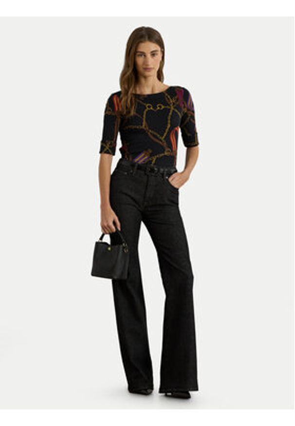 Lauren Ralph Lauren - LAUREN RALPH LAUREN Bluzka 200980215001 Czarny Slim Fit. Kolor: czarny. Materiał: bawełna