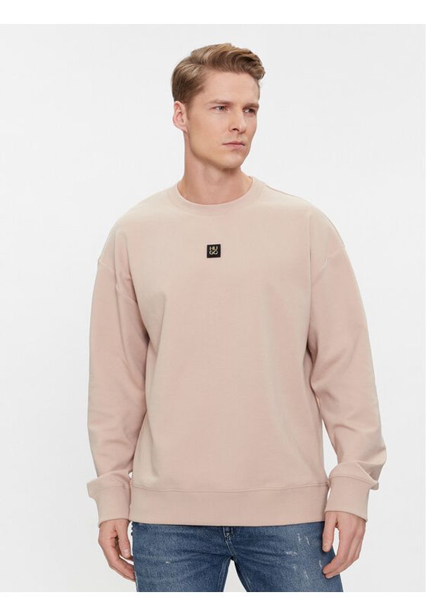 Hugo Bluza Dettil 50509270 Beżowy Regular Fit. Kolor: beżowy. Materiał: bawełna
