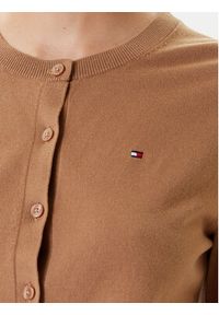TOMMY HILFIGER - Tommy Hilfiger Kardigan WW0WW42370 Brązowy Regular Fit. Kolor: brązowy. Materiał: bawełna