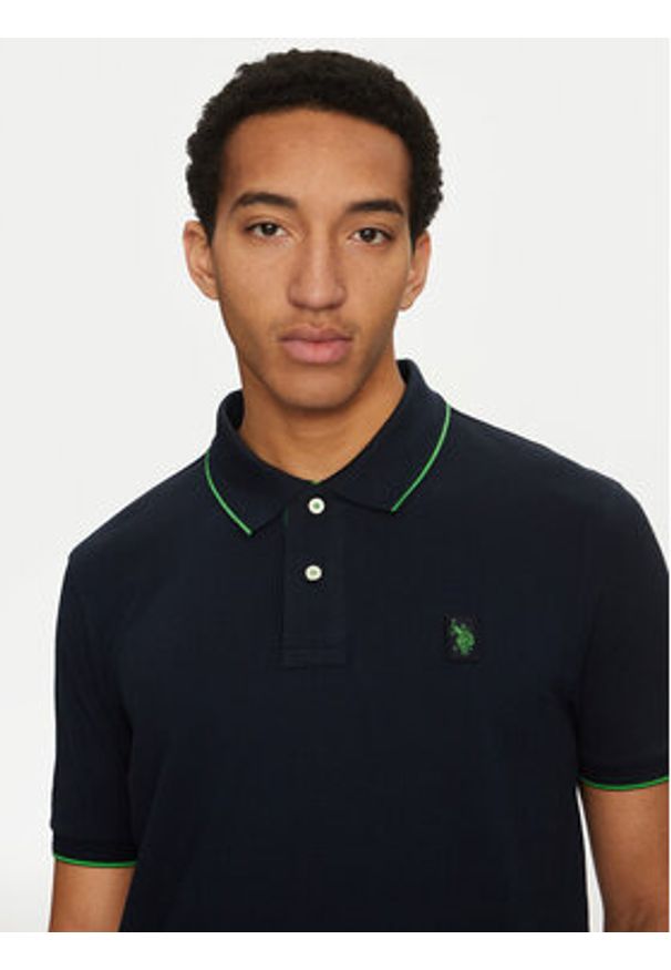 U.S. Polo Assn. Polo MUP3508 Granatowy Regular Fit. Typ kołnierza: polo. Kolor: niebieski. Materiał: bawełna