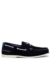 TOMMY HILFIGER - Tommy Hilfiger Półbuty Th Boat Shoe Core Suede FM0FM04505 Granatowy. Kolor: niebieski