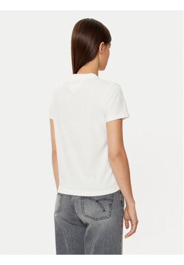 Tommy Jeans T-Shirt DW0DW20153 Biały Regular Fit. Kolor: biały. Materiał: bawełna