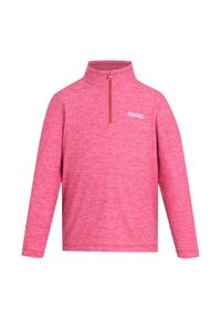 Regatta - Polarowy Top Dziecięcy Krótki Suwak Hot Shot. Kolor: różowy. Materiał: polar. Długość: krótkie. Sezon: zima. Sport: turystyka piesza #1