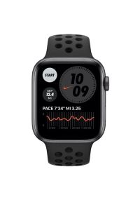 APPLE Watch SE Nike Cellular 44mm (Gwiezdna szarość z opaską sportową w kolorze czarnym). Rodzaj zegarka: smartwatch. Kolor: czarny. Materiał: nylon. Styl: sportowy #2