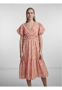 YAS Sukienka 26029909 Różowy Regular Fit. Kolor: różowy. Materiał: bawełna