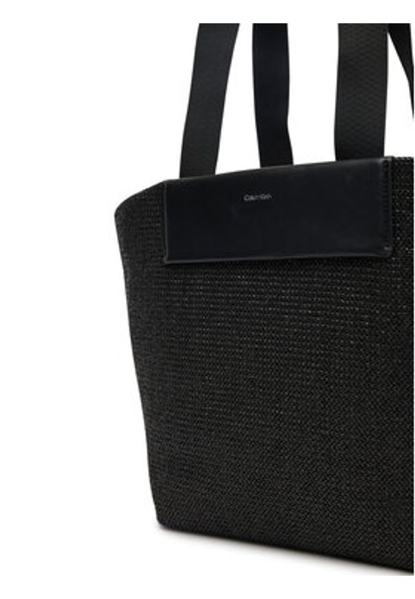 Calvin Klein Torebka Ck Raffia Medium Shopper K60K613174 Czarny. Kolor: czarny