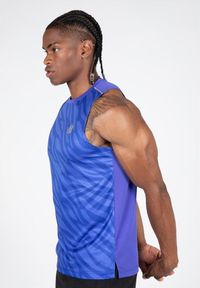 GORILLA WEAR - Tank top fitness męski Gorilla Wear USA Washington bez rękawów. Kolor: niebieski. Długość rękawa: bez rękawów