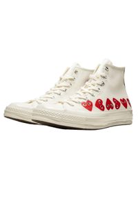 Buty do chodzenia unisex Converse Comme des Garçons High Blanche Multi Coeurs. Kolor: biały. Sport: turystyka piesza