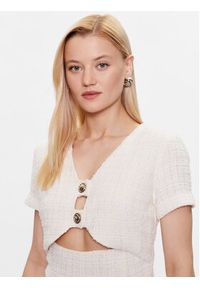 Pinko Sukienka codzienna 100946 A0UO Écru Regular Fit. Okazja: na co dzień. Materiał: bawełna. Typ sukienki: proste. Styl: casual