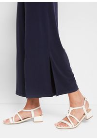 bonprix - Spodnie z dżerseju z wygodnym paskiem. Kolor: niebieski. Materiał: jersey. Styl: elegancki #3