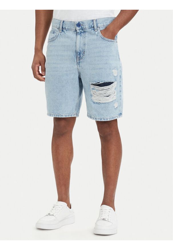 Karl Lagerfeld Jeans Szorty jeansowe B2M10139 Niebieski jasny Relaxed Fit. Kolor: niebieski. Materiał: bawełna