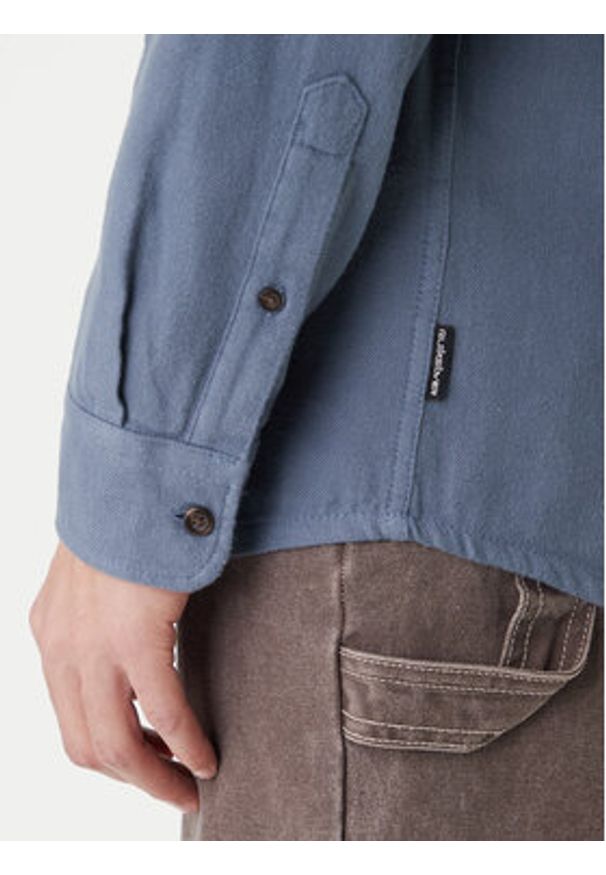 Quiksilver Koszula Motherfly Solid EQYWT04651 Niebieski Regular Fit. Kolor: niebieski. Materiał: bawełna