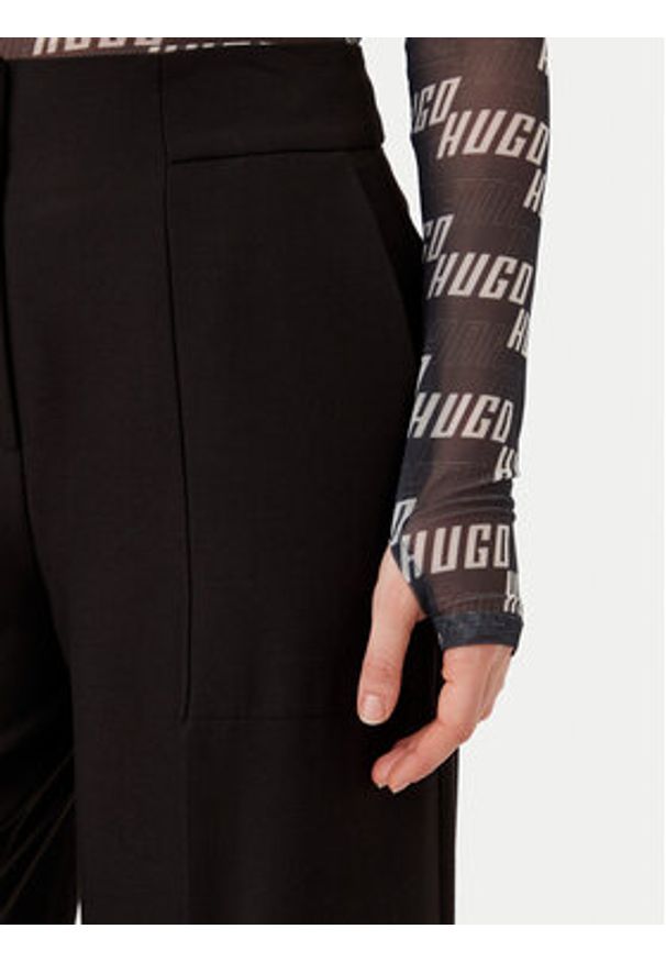 Hugo - HUGO Longsleeve 50534837 Czarny Slim Fit. Kolor: czarny. Materiał: syntetyk. Długość rękawa: długi rękaw