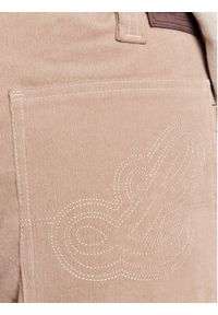 Leeves Spodnie materiałowe Unisex Corduroy Beżowy Relaxed Fit. Kolor: beżowy. Materiał: bawełna