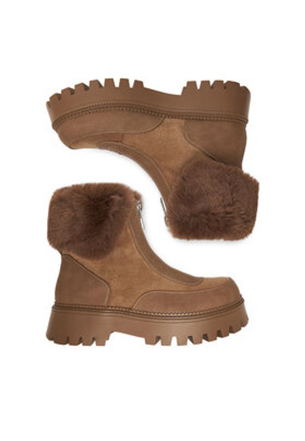 DeeZee Botki 19001-1 Brązowy. Kolor: brązowy. Materiał: materiał