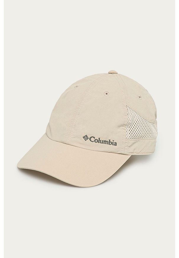 columbia - Columbia czapka kolor beżowy. Kolor: beżowy. Materiał: skóra