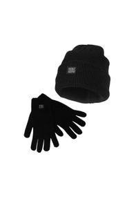 HEAT KEEPER - Zestaw zimowy Heatkeeper dla mężczyzn – czapka + rękawiczki – czarny. Kolor: czarny. Materiał: poliester, akryl. Sezon: zima. Styl: sportowy #1