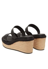 Calvin Klein Espadryle Wedge Sandal 50 - He HW0HW02375 Czarny. Kolor: czarny. Materiał: skóra