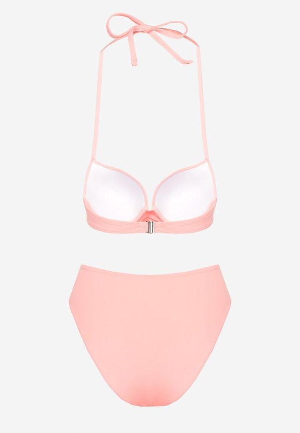 Born2be - Różowe Bikini Wiązany Biustonosz i Majtki Typu Figi Vanissa. Kolor: różowy